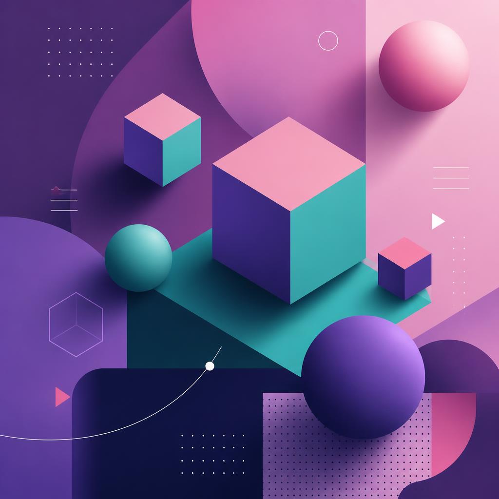 Abstract editorial illustration, pastel gradients