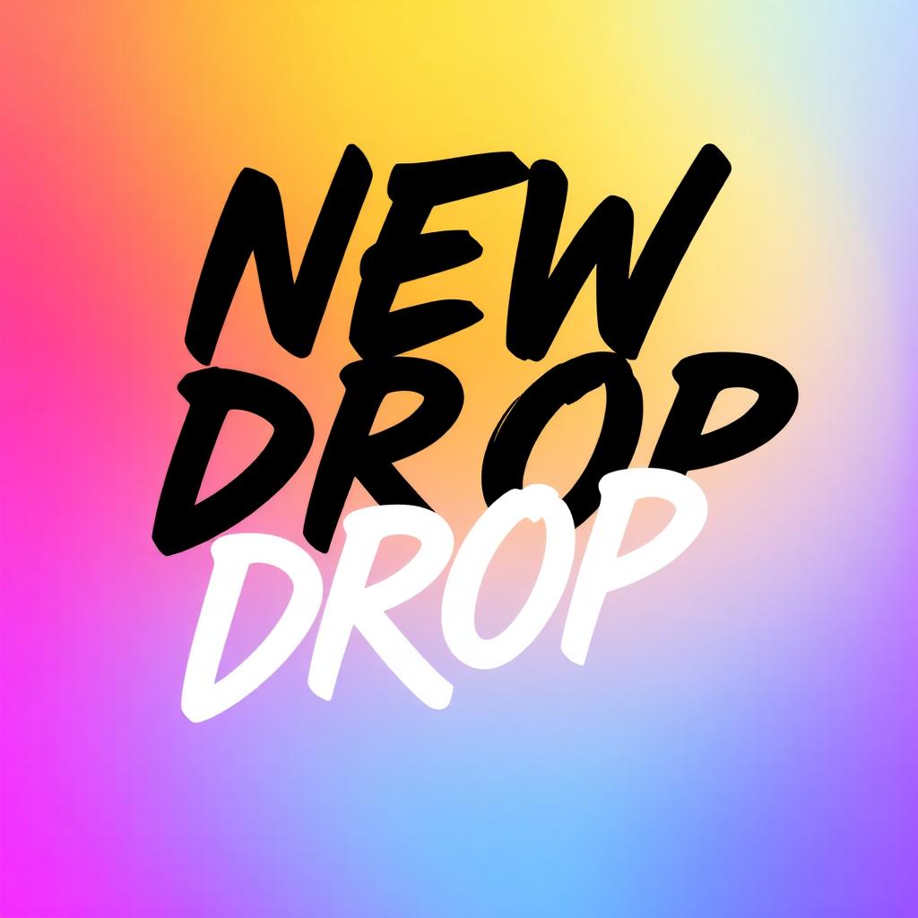 'New Drop' Instagram announcement with bold minimal typography