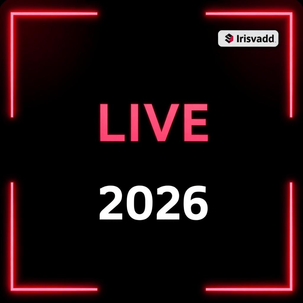 Neon 'Live 2026' event poster on black background