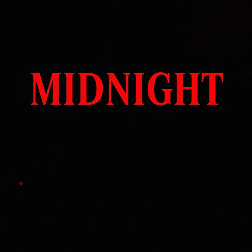 'Midnight' bold serif album poster on deep black