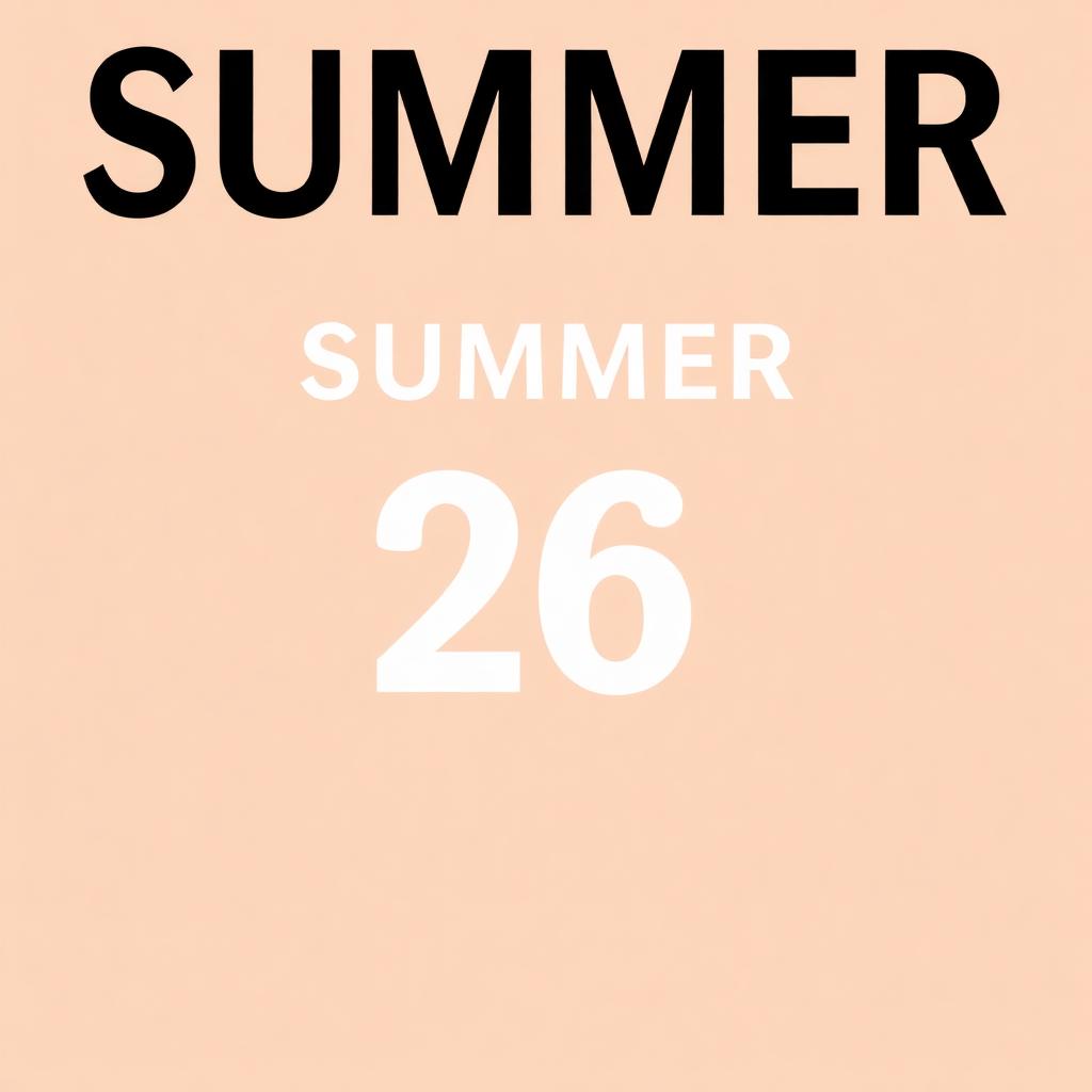 'Summer 26' peach gradient editorial fashion poster
